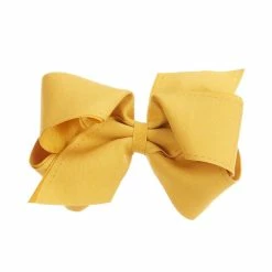 New ✔️ Copper Key 👧 Girls Color Denim And Grosgrain Overlay King Hair Bow 🔔