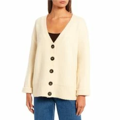 Buy 👏 Copper Key Button Front Classic Knit Cardigan Ivory ❤️