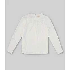 Best Sale ⌛ Copper Key Little 👧 Girls 2T-6X Long Sleeve Babydoll Top White ⌛