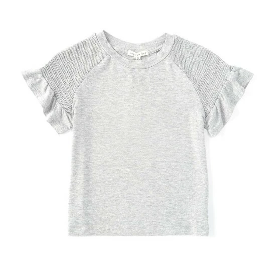 Discount 💯 Copper Key Big 👧 Girls 7-16 Smocked Top Heather Grey 🔥 - Image 2