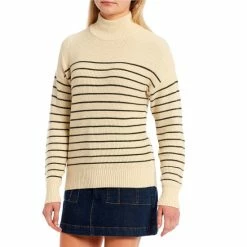 Cheapest ⭐ Copper Key Mock Neck Striped Sweater Shell Multi 🔔