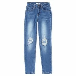 Discount 🧨 Copper Key Big 👧 Girls 7-16 Repair Denim 👖 Jeans Dark Stone 🤩