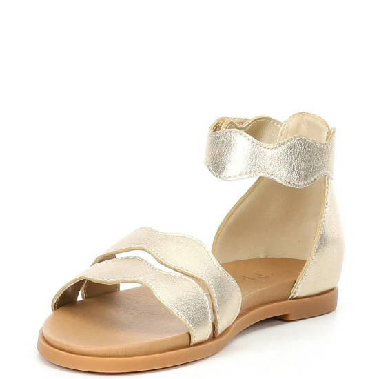 Buy ๐งจ Copper Key ๐ง Girls' Zany Scallop Ankle Strap ๐ฉด Sandals (Youth) Sand Gold ๐ฅ - Image 4
