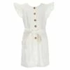 Deals 🛒 Copper Key Big 👧 Girls 7-16 Button Front Flutter Sleeve Tie Waist 👗 Dress White 🔥