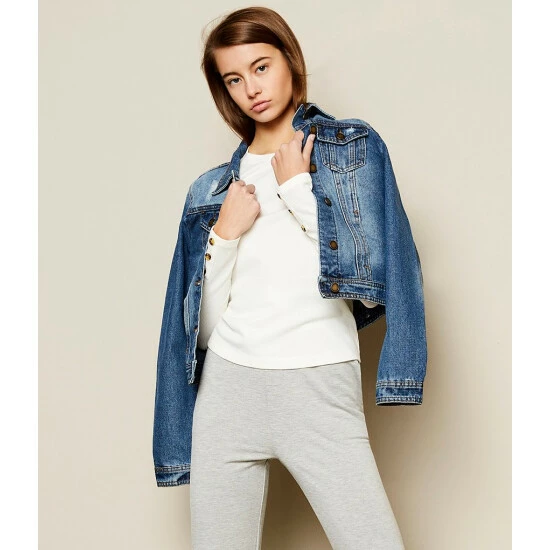 New ⌛ Copper Key Destructed Denim Jacket Medium Wash Denim ✨ - Image 5