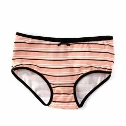 Best deal 🥰 Adventure Wear By Copper Key Little Girl 2T-5 Bow Detail Cotton Striped Brief Panties Dusty Pink Stripes ❤️