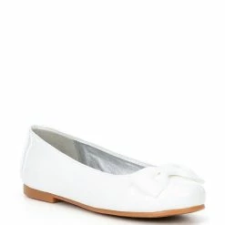 New ⌛ Copper Key 👧 Girls' Joyyful Patent Bow Detail Ballet Flats (Youth) White ✨