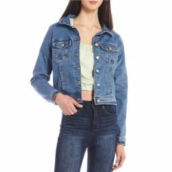 Hot Sale 🧨 Copper Key Cropped Denim Jacket Light Blue 🛒