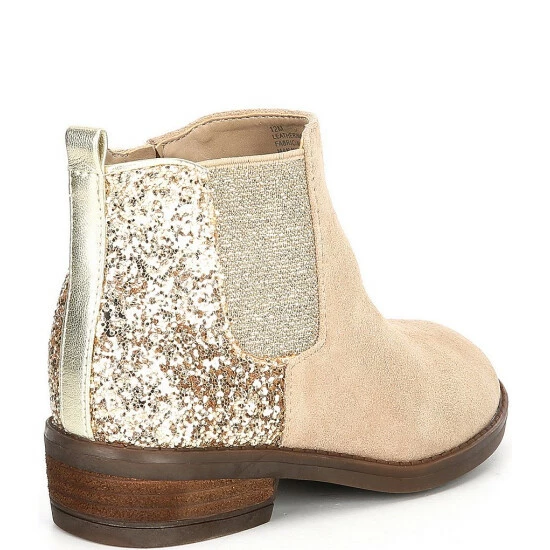 Brand new 😀 Copper Key 👧 Girls' Dazzler Glitter Back Booties (Toddler) Desert Beige/gold 🥰 - Image 2