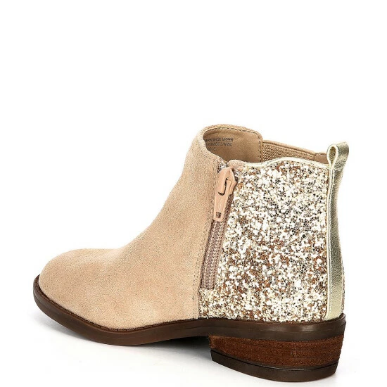 Brand new 😀 Copper Key 👧 Girls' Dazzler Glitter Back Booties (Toddler) Desert Beige/gold 🥰 - Image 3