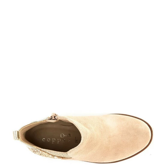 Brand new 😀 Copper Key 👧 Girls' Dazzler Glitter Back Booties (Toddler) Desert Beige/gold 🥰 - Image 5