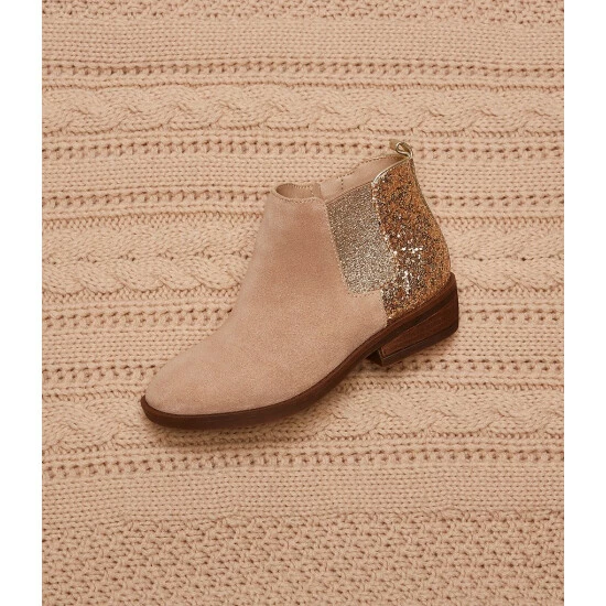 Brand new 😀 Copper Key 👧 Girls' Dazzler Glitter Back Booties (Toddler) Desert Beige/gold 🥰 - Image 7