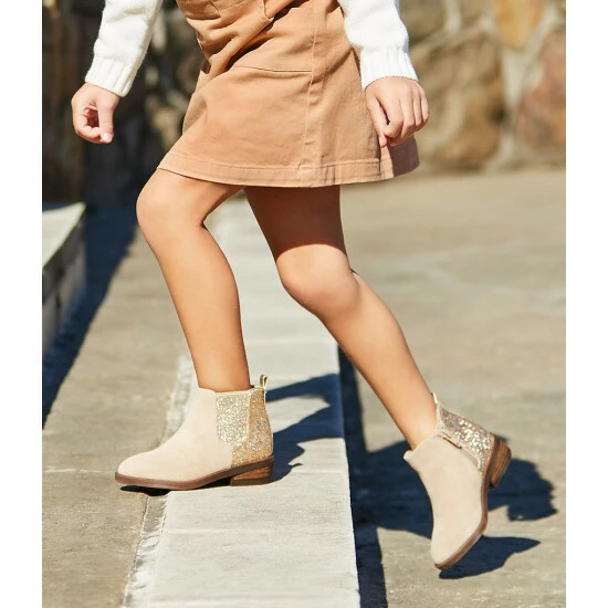 Brand new 😀 Copper Key 👧 Girls' Dazzler Glitter Back Booties (Toddler) Desert Beige/gold 🥰 - Image 8