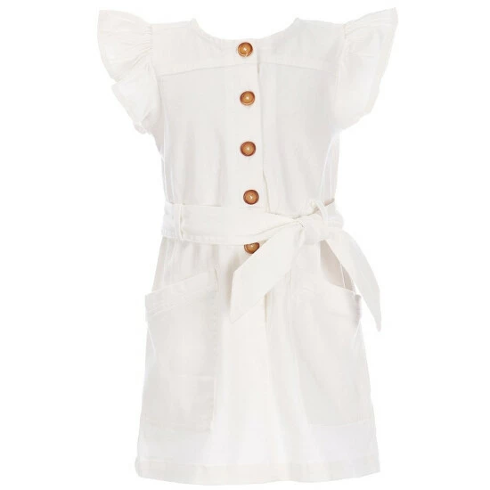 Top 10 👏 Copper Key Little 👧 Girls 4-6X Button Front Flutter Sleeve 👗 Dress White 🌟