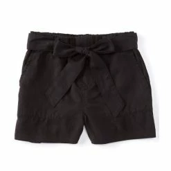 Best Sale 🛒 Copper Key Big 👧 Girls 7-16 High Rise Belted Tie-Front Shorts Black 🔔