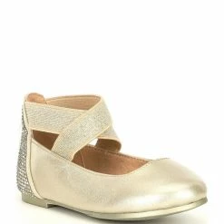 Cheap 🎁 Copper Key 👧 Girls' Loviee Rhinestone Leather Ballet Flats (Infant) Light Gold 🎉