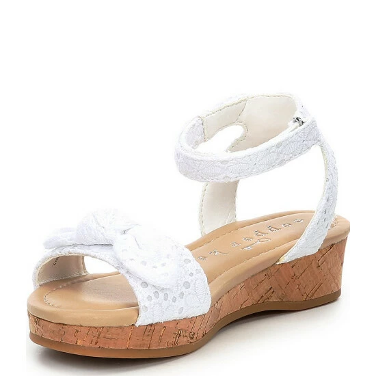 Best reviews of โญ Copper Key ๐ง Girls' Dearisst Eyelet Bow Flatform Wedges (Toddler) White ๐งจ - Image 4