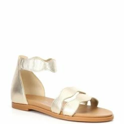 Deals ✔️ Copper Key 👧 Girls' Zany Scallop Ankle Strap 🩴 Sandals (Toddler) Sand Gold 😍