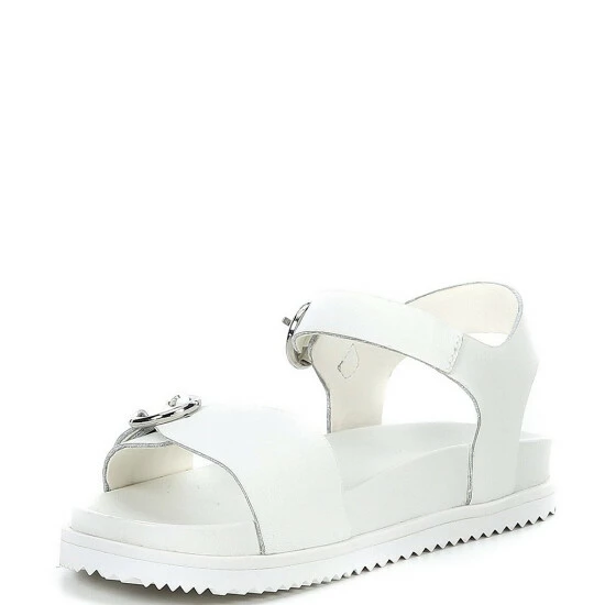 Hot Sale ๐ Copper Key ๐ง Girls' Playful Leather Ankle Strap ๐ฉด Sandals (Youth) White ๐ - Image 4