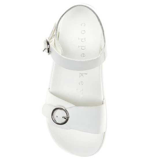 Hot Sale ๐ Copper Key ๐ง Girls' Playful Leather Ankle Strap ๐ฉด Sandals (Youth) White ๐ - Image 5