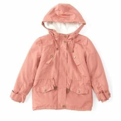 Discount 👏 Copper Key Big 👧 Girls 7-16 Sherpa Lined Hooded Anorak Parka 🧥 Coat Black 🧨