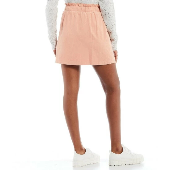 Buy 🎁 Copper Key Corduroy Paperbag Waist Mini 👗 Skirt Olive ✨ - Image 7