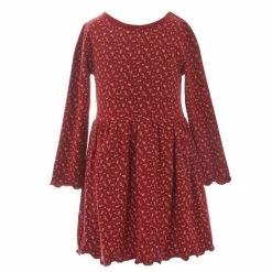 Discount 🥰 Copper Key Adventure Wear Little 👧 Girls 2T-6X Printed 👗 Dress Red Dahlia ❤️