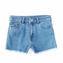 Best Pirce 🧨 Copper Key Big 👧 Girls 7-16 Frayed Hem Denim Shorts Medium Wash 🔔