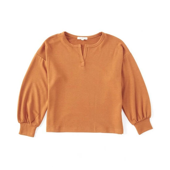 Best Sale ๐ Copper Key Big ๐ง Girls 7-16 Long Sleeve Knit Pullover Sugar Almond ๐ - Image 2