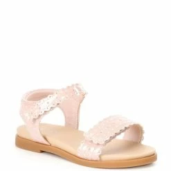 Best deal ✨ Copper Key 👧 Girls' Cutsey Scalloped Polka Dot Ankle Strap 🩴 Sandals (Infant) Seashell Sand/white 🎉