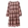 Discount 👍 Copper Key Big 👧 Girls 7-16 Tiered Plaid 👗 Dress Pink Multi ⌛