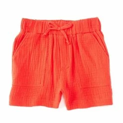 Best deal 🔥 Copper Key Big 👧 Girls 7-16 Patch Pocket Gauze Pull-On Shorts Red 😉