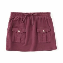 Buy 👍 Copper Key Little 👧 Girls 2T-6X Knit Cargo 👗 Skirt Burgundy 🧨