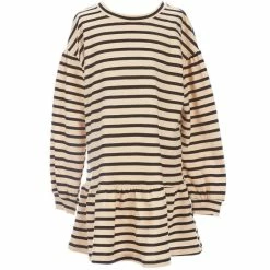 Best deal 🎁 Copper Key Big 👧 Girls 7-16 Striped 👗 Dress Black - Sand 🤩