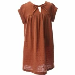 Best reviews of 😉 Copper Key Big 👧 Girls 7-16 Tie Front Textured Babydoll 👗 Dress Rust 🌟