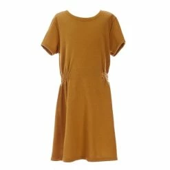 Best deal 🧨 Copper Key Big 👧 Girls 7-16 Short Sleeve Knit Side Smocked 👗 Dress Brown ✨