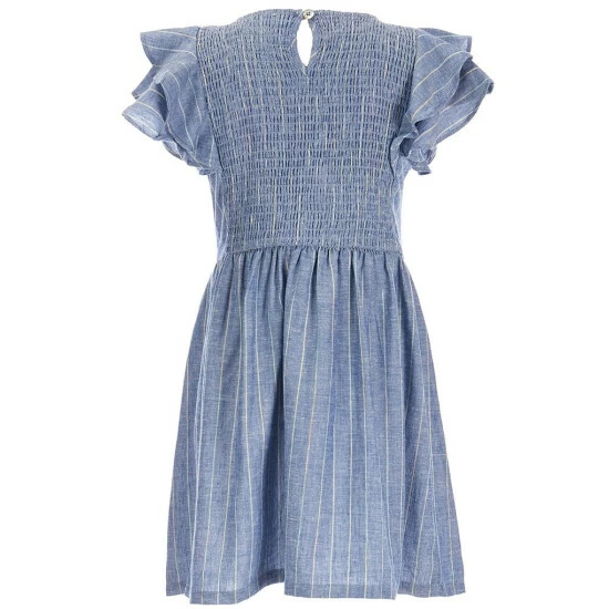 Hot Sale ๐ฏ Copper Key Big ๐ง Girls 7-16 Smocked Flutter Sleeve Striped ๐ Dress Blue ๐ฏ - Image 2