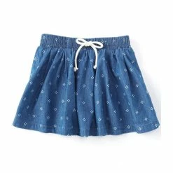 Flash Sale 🤩 Copper Key Little 👧 Girls 2T-6X Drawstring Waist Printed Denim 👗 Skirt Indigo 🥰