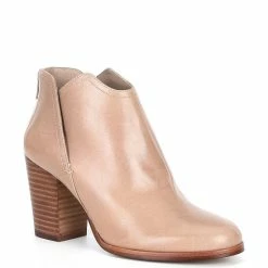 Top 10 🔔 Copper Key Rockstar Leather Block Heel Booties Boho Taupe ❤️