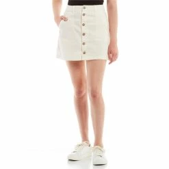 Best reviews of 😍 Copper Key Button Front Denim 👗 Skirt White ⭐