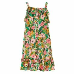 Best reviews of 🔔 Copper Key Big 👧 Girls 7-16 Ruffle-Hem Button Front Floral Swing 👗 Dress Multi 😍