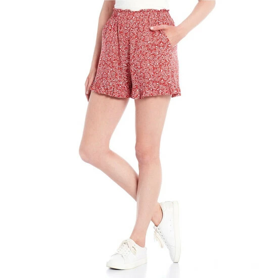 Brand new ๐ Copper Key Elastic Waist Ruffle Hem Ditsy Floral Shorts Blue Multi โ๏ธ 4 Brand new ๐ Copper Key Elastic Waist Ruffle Hem Ditsy Floral Shorts Blue Multi โ๏ธ - Image 4