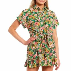 Best reviews of 🔥 Copper Key Coordinating Floral Printed Button Front Tie Hem Camp 👚 Shirt Multi 🛒