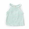 Best Pirce 😀 Copper Key Big 👧 Girls 7-16 Striped Ribbed Halter Tank Top Lime/white 😀