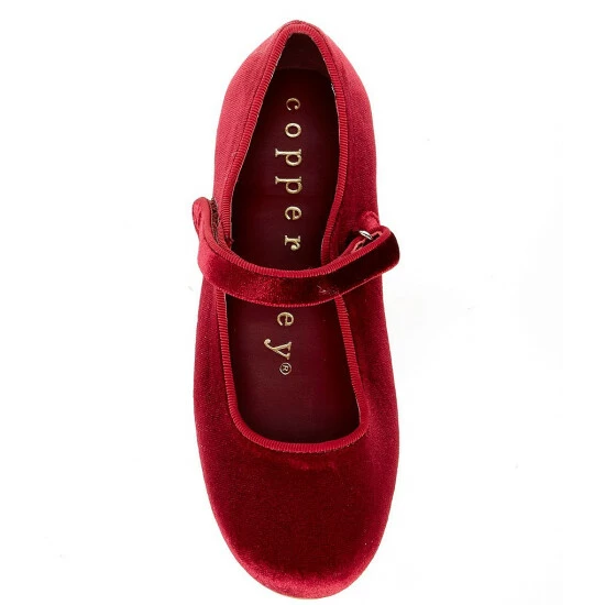New โ Copper Key ๐ง Girls' Darrling Velvet Velcro Mary Janes (Toddler) Evergreen โ - Image 5