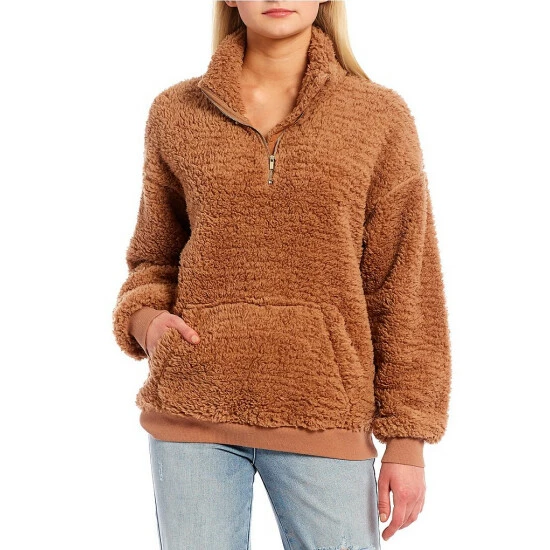 Best reviews of ๐ Copper Key Fuzzy Teddy Fleece Quarter Zip Pullover Gray ๐ - Image 4