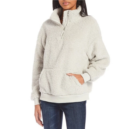 Best reviews of ๐ Copper Key Fuzzy Teddy Fleece Quarter Zip Pullover Gray ๐ - Image 7