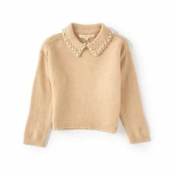 Buy ✨ Copper Key Little 👧 Girls 4-6X Pearl Collar Sweater Pine 🎉