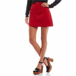 Coupon 🔥 Copper Key High-Rise Velveteen Mini 👗 Skirt Red 👏