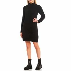 Wholesale 💯 Copper Key Cozy Teddy Mock Neck Pull-On 👗 Dress Taupe 😍